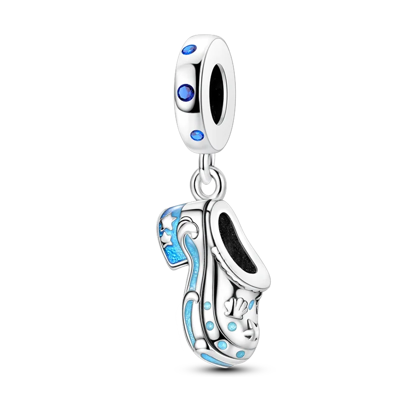 925 Sterling Silver Ocean Theme Charm Beads For Women Blue Wave Dolphin Seashell Compatible Summer Beach Vacation Jewelry