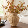 Homes & Gardens 9" Faux Wood Rattan Pitcher Vase