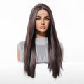 Topshe 13x4 HD Lace Front Wig Hand-Tied Pre-Plucked Natural Hairline Realistic Long Straight Braided Glueless Wigs
