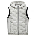 Men Autumn Winter Thickened Waistcoat Hooded Sleeveless Zipper Placket Vest Coat Down Vest Outwear Men's Iinsulated Vest