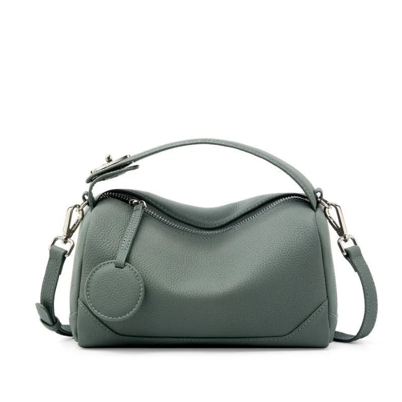 HALF.STAR Women Boston Bag, Luxury Designer Handbag Made of Top Grain TOGO Leather, Versatile Shoulder & Crossbody Bag