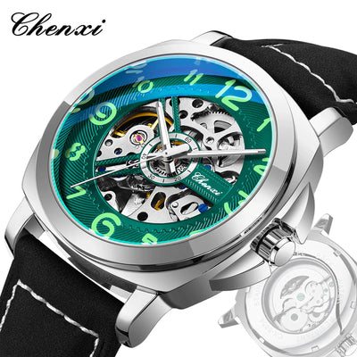 CHENXI Original Skeleton Mechanical Man Watches Luxury Men's Automatic Watch Leather Strap Fashion Business | SAMAG