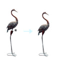 Garden Crane Statue Outdoors, Standing Heron Garden Statue, Metal Tall Bird Art Garden Sculpture for Patio Lawn Patio Ornaments