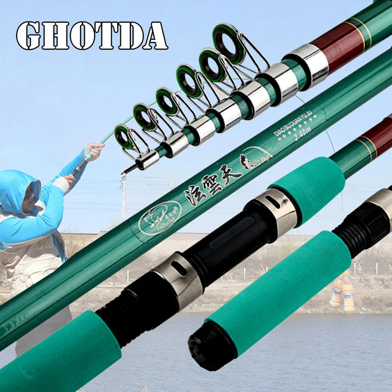 Super Hard Sea Fishing Rod Set Portable Saltwater Travel Pole Set Brake Drag 6Kg Spinning Reel for Bass Pike Pesca 2.1-3.6m