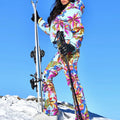 Fashion Printed Women's Ski Coat Jumpsuits Suit Hooded Zippers Thicken Lady Ski Suits 2026 Autumn Winter Chic Female Outfits