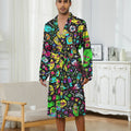 Spring and Autumn Digital Printed Men's Sleeper Robes, Fashionable Casual Sleeper Robe Quick Drying Nightie for Men