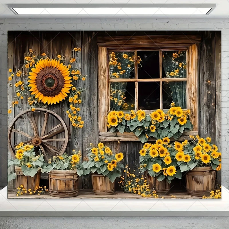 Garden Flower Windows Backdrops Indoor Floral Window Adult Birthday Party Decor Background Photography Studio Supplies Banner