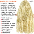 1- 8 Packs Butterfly Faux Locks Crochet Hair Boho Soft Locs Braiding Hair Distressed Pre Looped Synthetic Butterfly Locs Twists