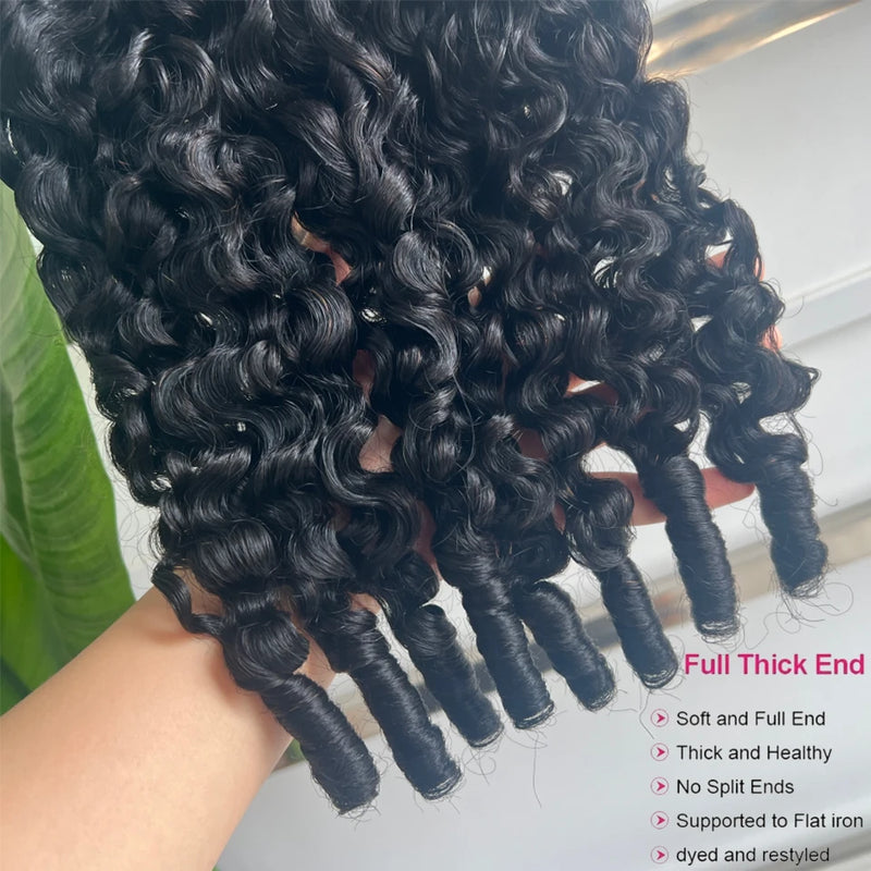 Human Hair Pre-Separated Miracle Knots Feather Crochet Burmese Curly Human Hair Feather Crochet Human Hair Extensions Invisible Miracle Knots Crochet Human Hair Bundles For Women Daily Use Birthday Holiday Gift Popular Hairst
