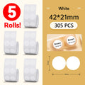 5 Rolls 30-50mm Thermal Label Paper Rolls White Color Waterproof for Niimbot B1 B21 B203 B3S Label Printer Barcode Name Printing
