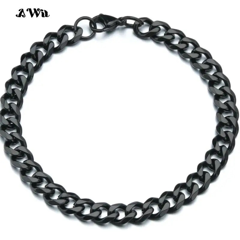 Fashion Stainless Steel Men Curb Cuban Chain Bracelet Women Bracelet On Hand For Couple Unisex Wrist Hand Jewelry Gift Party