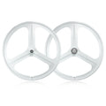 700C 3-Spoke One-Piece Wheelset Magnesium Alloy Road Bike Wheels for Fixed Gear Bicycle Front Rear Rim Bearing Hub Bicycle Parts