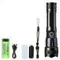 High Power Strong Light Long Range LED Flashlight USB Rechargeable Defense Flashlight Outdoor Telescopic Zoom Super Bright Torch