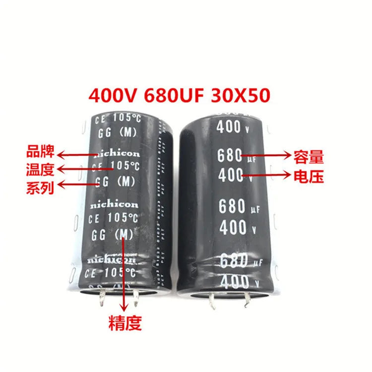 1PCS-20PCS  400V680UF 30X50 Nichicon electrolytic capacitor 680UF 400V 30 * 50 GG 105 degrees Hight quality