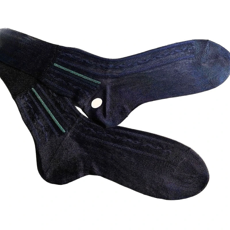 Men's Ultra-Thin Sheer Nylon Stockings Jacquard Elastic Mid-Tube Transparent Breathable Business Socks Good Quality Sexy