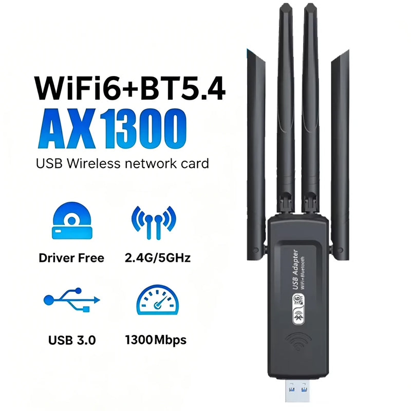 KEBIDUMEI 1300Mbps WiFi Adapter Network Card Dual Band 2.4G/5GHz Bluetooth 5.4 Wireless Receiver - Visuel 7 | SAMAG