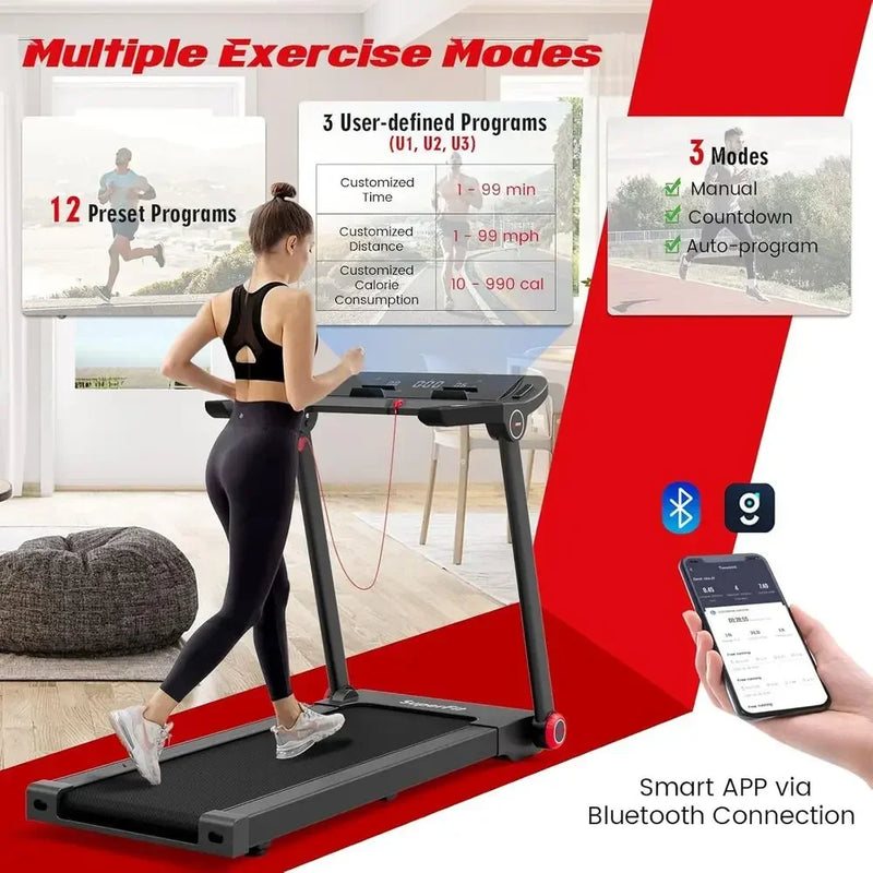 Electric 3.75HP Folding Treadmill with 12 Programs, Smart | SAMAG