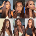Dark Brown Lace Front Human Hair Wigs Bone Straight HD Lace Wigs Chocolate Brown Glueless Wigs Human Hair Realy 180% Density