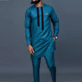 African Traditional Dress Men's Suit Long Sleeve Ethnic Style Printed Patchwork Shirt Casual Pants 2 Piece - View 24 | SAMAG