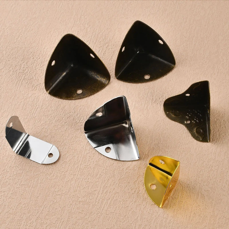 12pcs Round corner triple cornered metal corner protection edge hardware wooden box right-angle corner protection edge