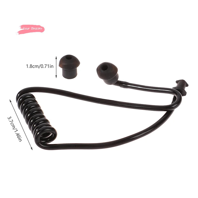 Y-2Pcs For Radio Earpiece Headset Walkie Talkie Earphone Coil Spring Air Tube Coil Acoustic Air Tube Earplug Replacement