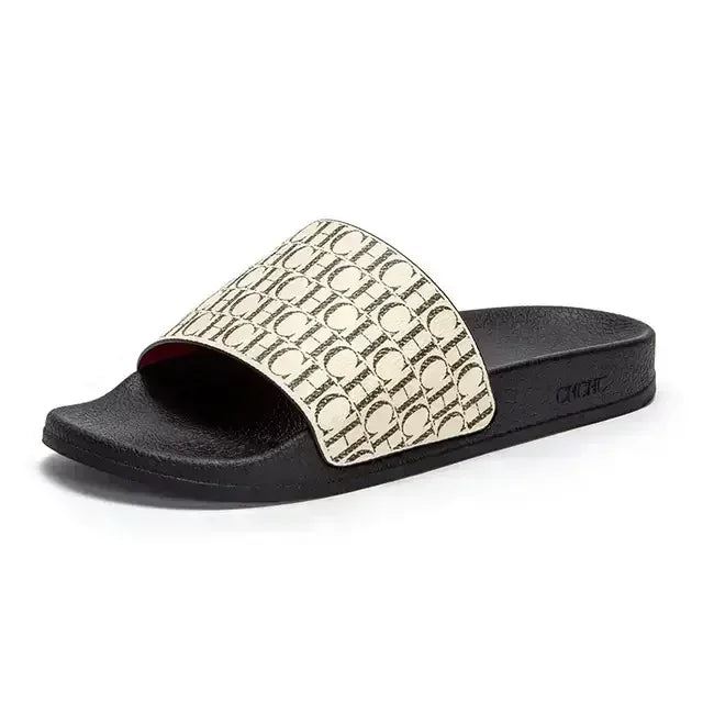 Women's Slippers New Fashion Letter Printed Flip Flops Beach Shoes Multi Scene Universal Women's Silicone Beach Shoes