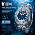 CADISEN Automatic Mechanical Wristwatch Man Meteorite Dial Business Casual 100M Waterproof MIYOTA 316L Stainless Steel Men Watch