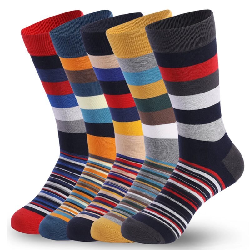 5 Pairs Men's Dress Socks Plus Large Size， Combed Cotton | SAMAG