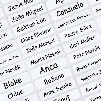 Personalized Name Stickers Custom Waterproof White Labels | SAMAG