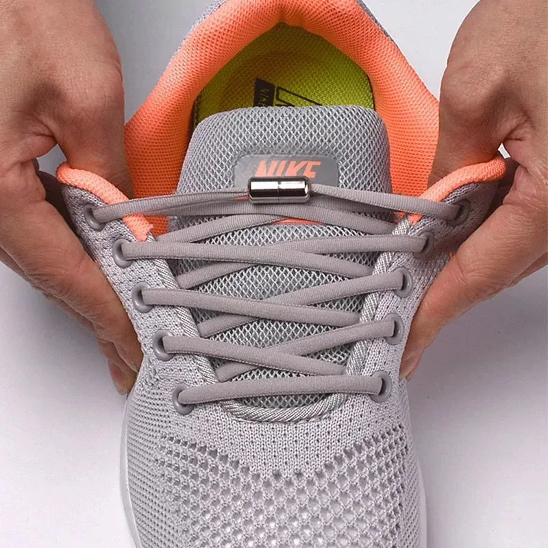 NEW Elastic Shoe Laces Sneakers Shoelace No Tie Shoelaces Metal Lock Lazy Laces for Kids and Adult One Size Fits All Shoe