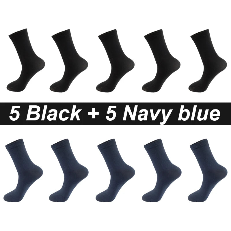 10Pairs/Lot Men Combed Cotton Socks Black Casual Business | SAMAG