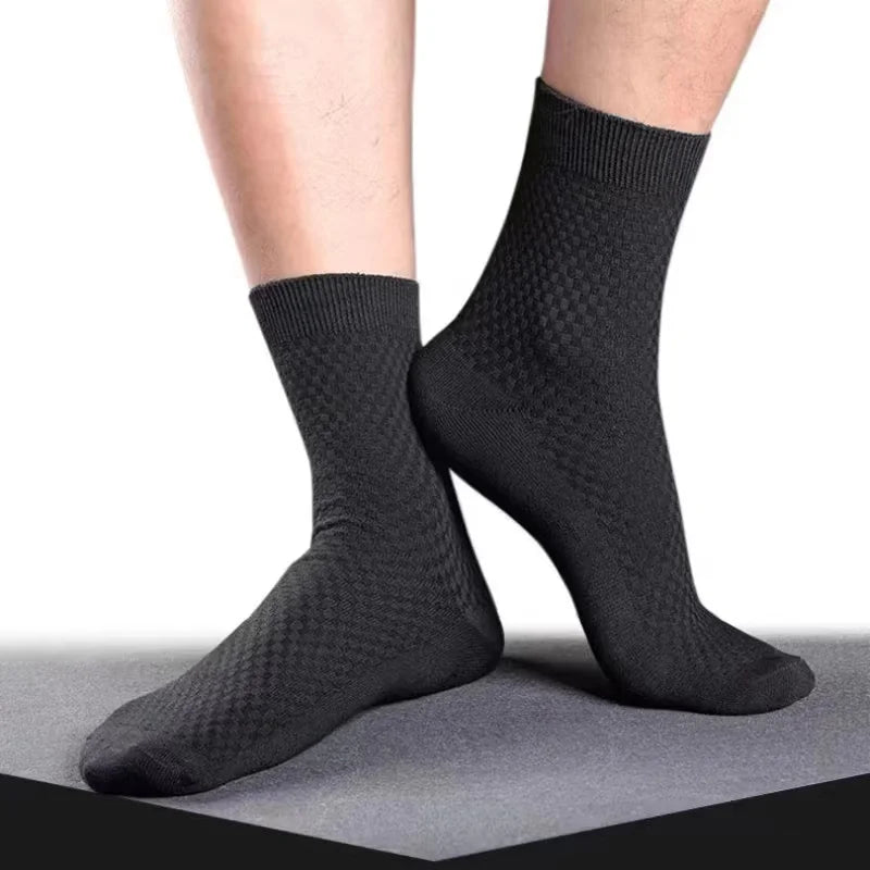 5Pairs/Lot Men's Socks Bamboo Fiber Business Breathable | SAMAG