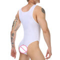 Bodysuit Men Shapewear Tummy Control Sexy Leotard Slimming Open Buttocks Sleeveless One-Piece Underwear Undershirt Shaper