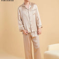 Fimtairah Real 19MM 100% Mulberry Silk Pajamas Men's Autumn  Hangzhou Solid Color heavy Silk Home Wear Men's