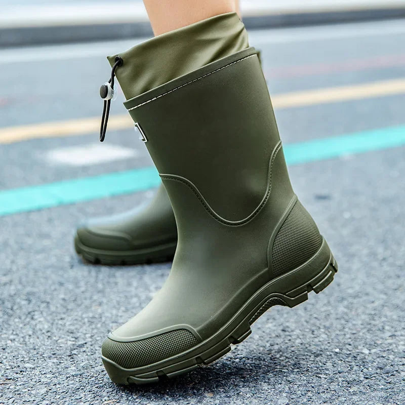 Rain Boots for Men Fishing Non-slip Man Shoes Cheap Middle Tube Water Shoes Outdoor Wear-resistant Garden Outdoor Work Shoes