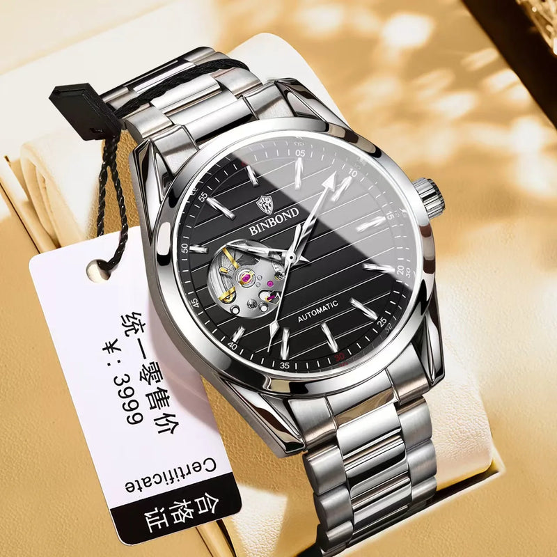 New Fashionable Business Men's Mechanical Watch 43mm Automatic Winding Men's Watch Stainless Steel Waterproof Watch