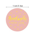 Round Pink Business Label Stickers Paper Cute Thank You - View 4 | SAMAG