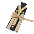 Fashion Men Kids Suspender Bowtie Sets For Wedding Party Festival Gift Brown Khaki Elastic Y - back Straps - Visuel 6 | SAMAG