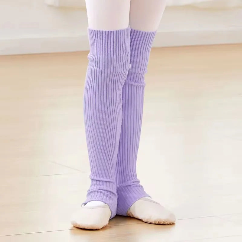 Girls Ballet Leg Warmers Kids Knitted Stockings Ballet Protector Socks Children Yoga Socks Gym Fitness Warm Dance Accessory