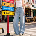 Fashion High Waist Wide Leg Jeans for Women 2026 Streetwear Baggy Denim Trousers Woman Light Blue Zip Loose Long Pants Female