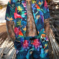 Men's New Hawaiian Short-Sleeved Shirt Shorts Set Summer | SAMAG