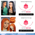 Black Pearl Ginger Lace Front 100% Human Hair Quality Wigs Glueless Wig Short Straight Bob Wig Lace Front Human Hair Wig