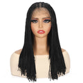 Synthetic Full Lace Wig on Clearance Sale With Baby Hair Knotless Lace Braided Wigs for Black Women Black Wig Braiding Hair M008