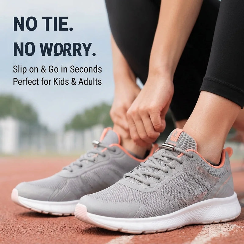 NEW Elastic Shoe Laces Sneakers Shoelace No Tie Shoelaces Metal Lock Lazy Laces for Kids and Adult One Size Fits All Shoe