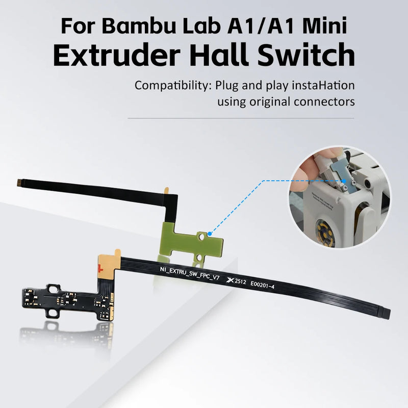 For BambuLab A1/ A1 Mini Feed Hall Board Filament Sensor Replacement with Ribbon FPC Cable 3D Printers Parts