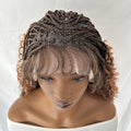 32 Inch Knotless Full Lace Boho Box Braid Synthetic Wig for Women Braided Wigs with Bohemian Curly Ended Double Full Lace