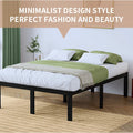 14 Inch High,Bed Frame Platform,Metal Bed,Heavy Duty Steel Slat Mattress Foundation,Easy Assembly,No Noise and Shaking,Black