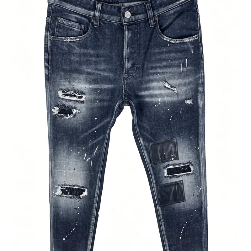 6060 Four Seasons New Men's Washed Ripped Patch Old | SAMAG