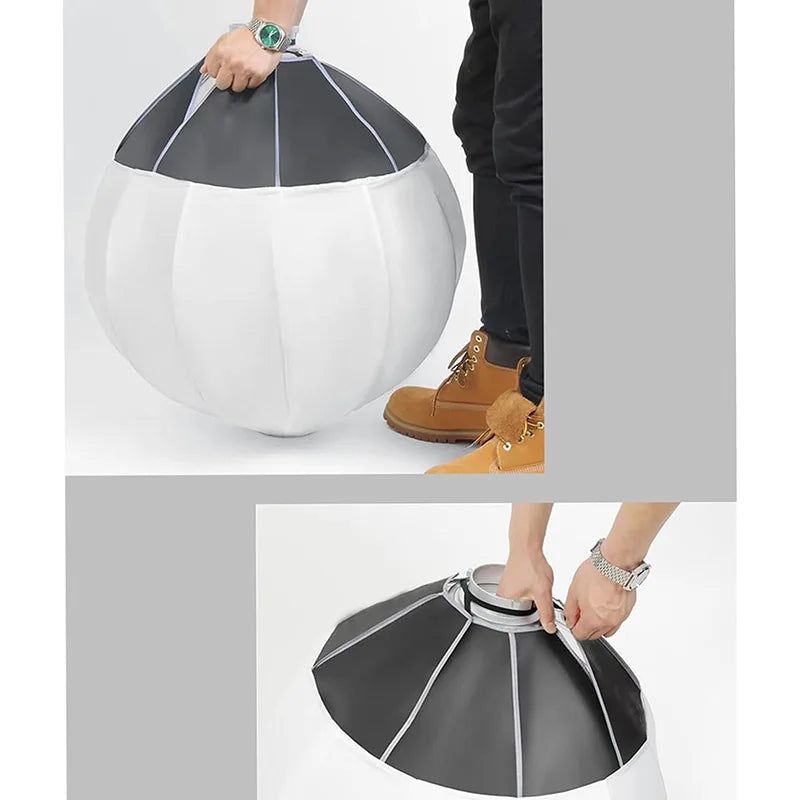 Softbox 65cm Globe Lantern Metal Softbox Photo Studio Bowens Mount Softbox Ball Diffuser for Film-Making Video Shoot Flash