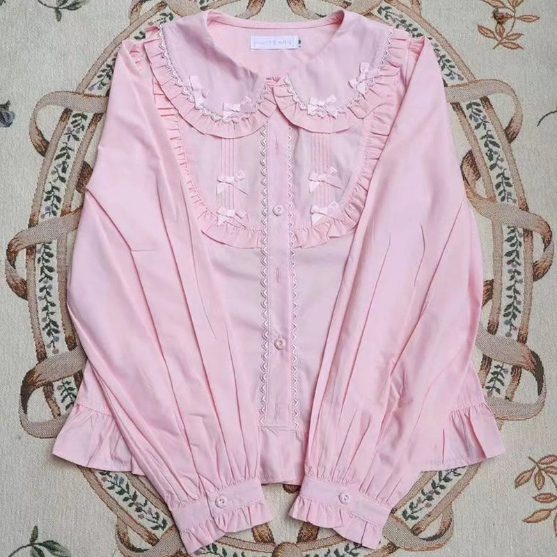 Japanese Lolita Style Lace Ruffles Blouses Summer Women - View 24 | SAMAG